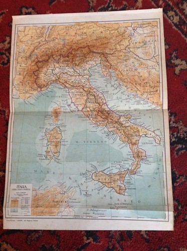 Carta italia fisico - italia, fisico-politica