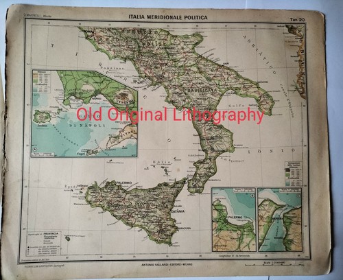 1929 carta geografica antica - 1929,