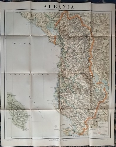 Mappa albania carta fisico - mappa,