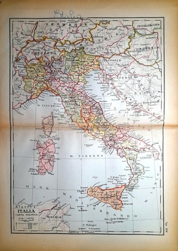 Carta geografica antica - , italia